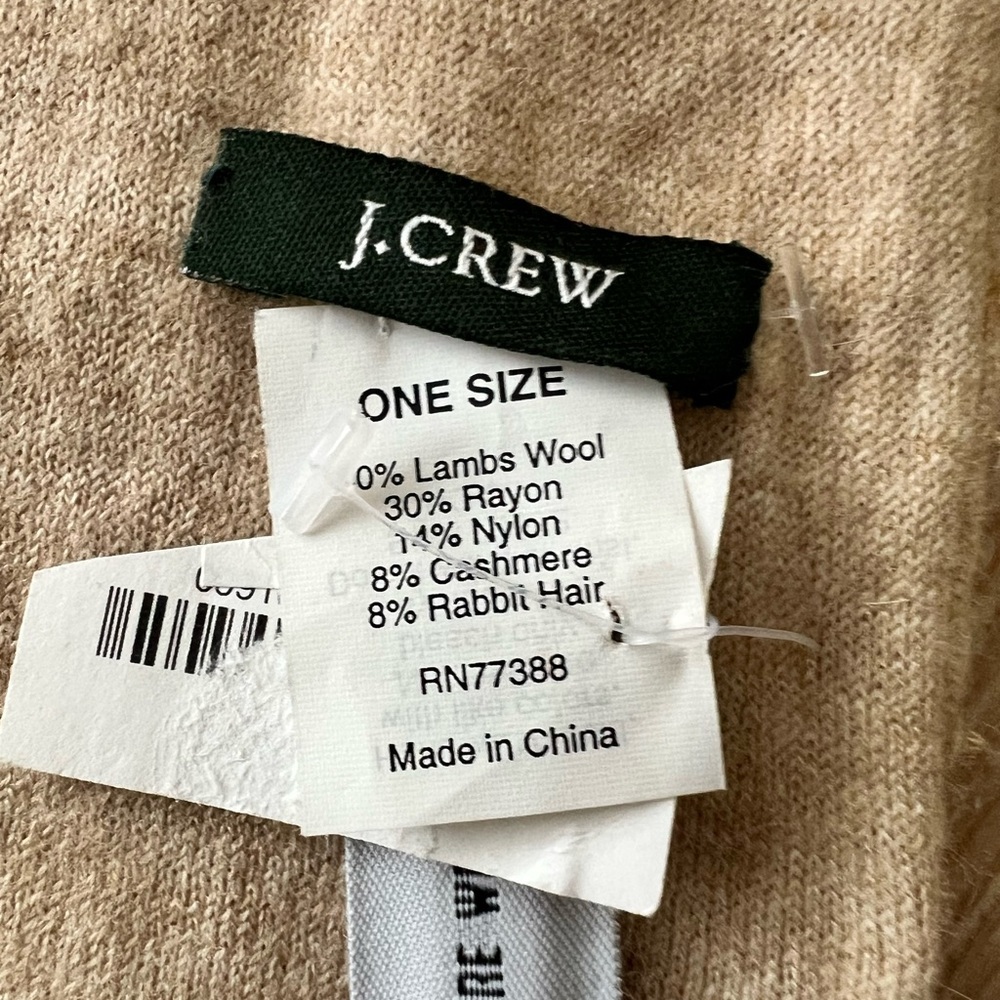 J.Crew Sequin Wool Cashmere Blend Scarf NWT | Champagne Gold Holiday 4x80 - Picture 3 of 3